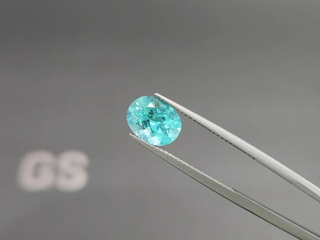 Turmalina Paraiba azul neón, talla ovalada, 2,17 quilates, África Image №3