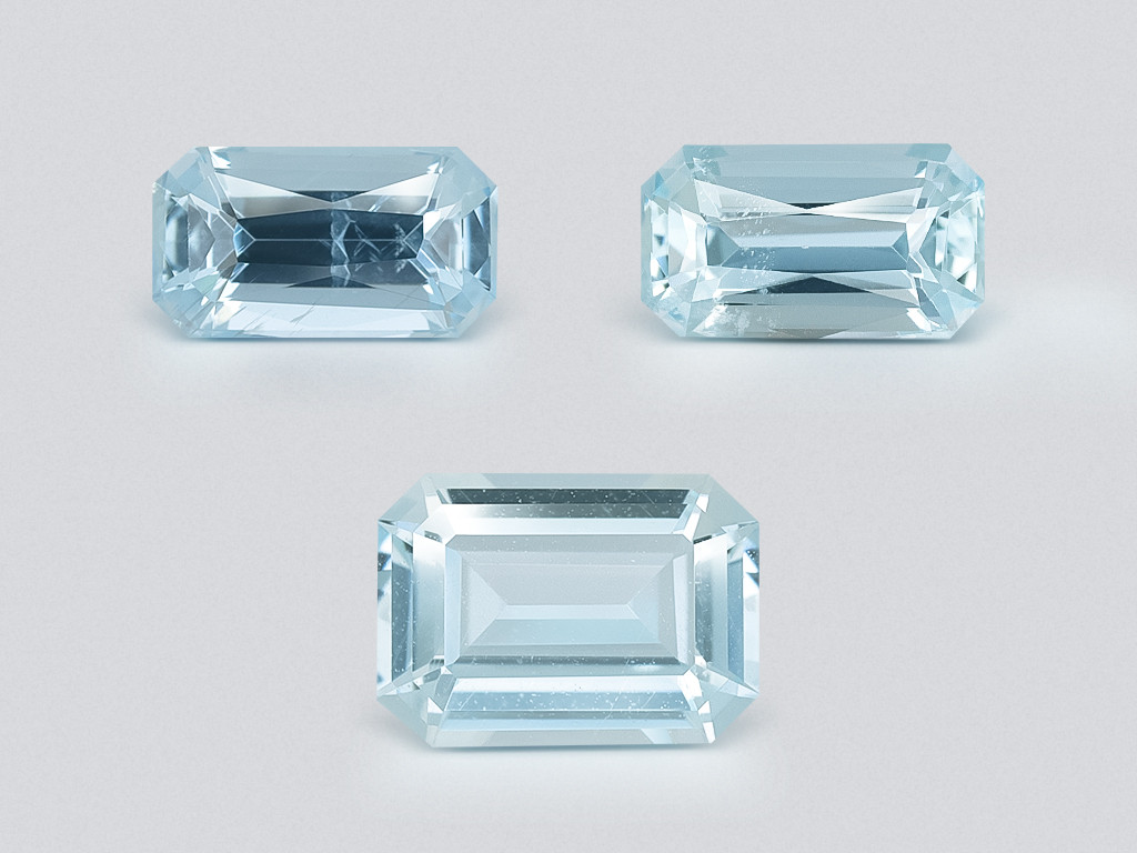 Set of aquamarines octagon cut 2.33 carats, Madagascar Image №1