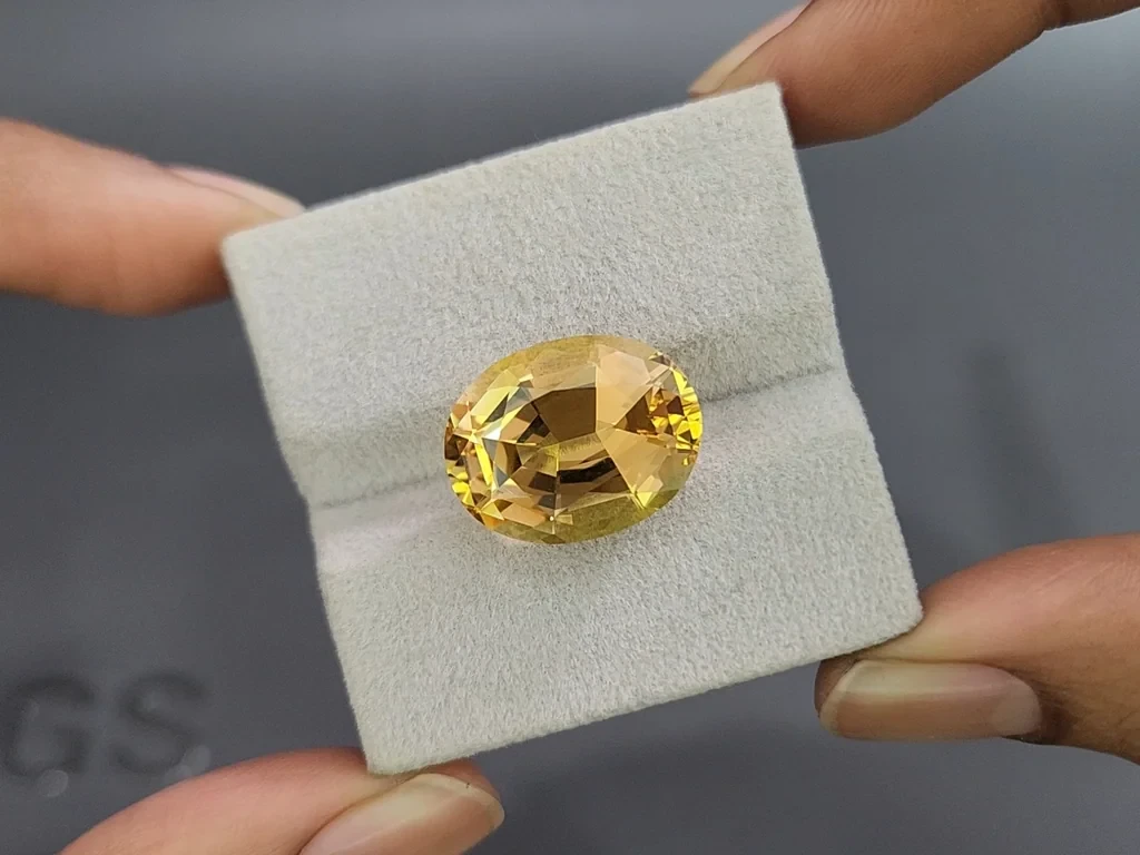 Citrine precision cut oval 13.49 carats, Africa Image №4