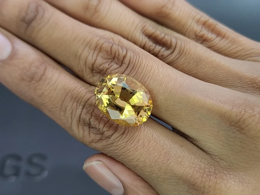 Citrine precision cut oval 13.49 carats, Africa Image №2