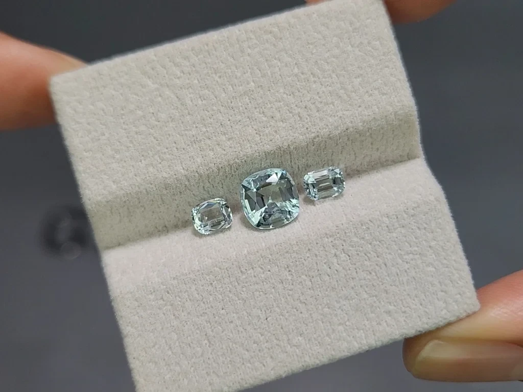 Set of aquamarines cushion cut 1.82 carats, Madagascar Image №5