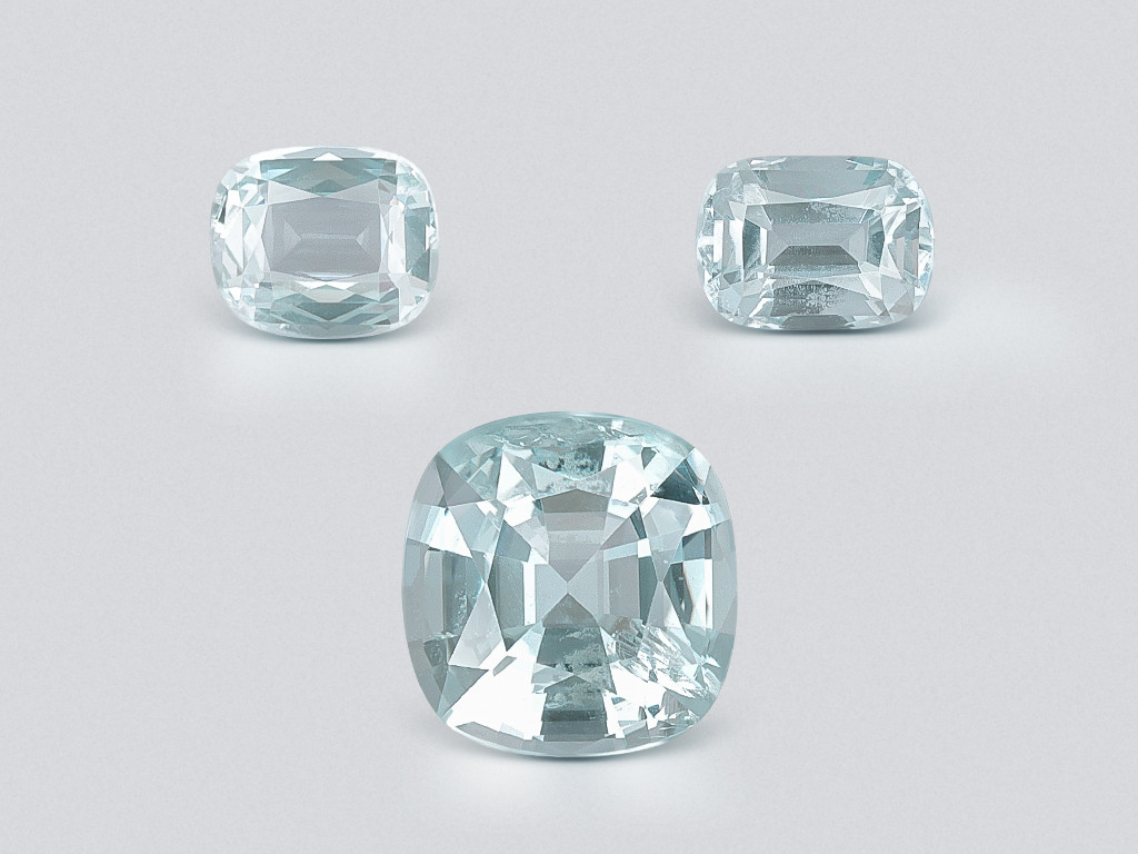 Set of aquamarines cushion cut 1.82 carats, Madagascar Image №1