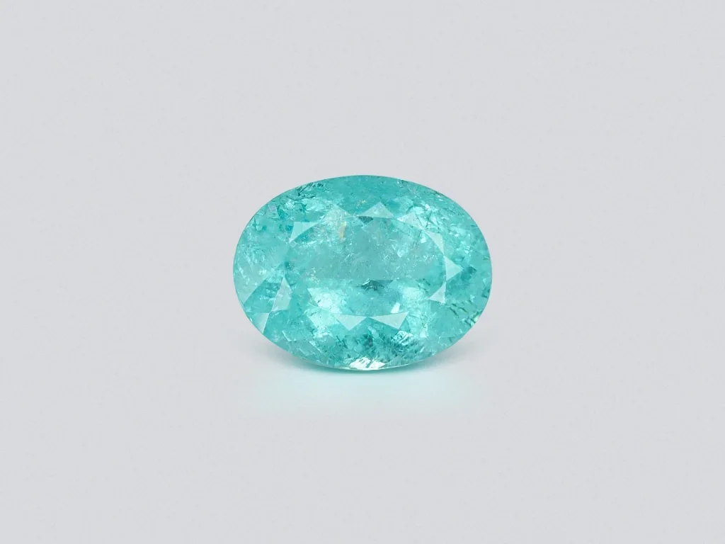 Großer leuchtend blauer neonfarbener Paraiba-Turmalin, ovaler Schliff, 11,50 Karat, Mosambik Image №1