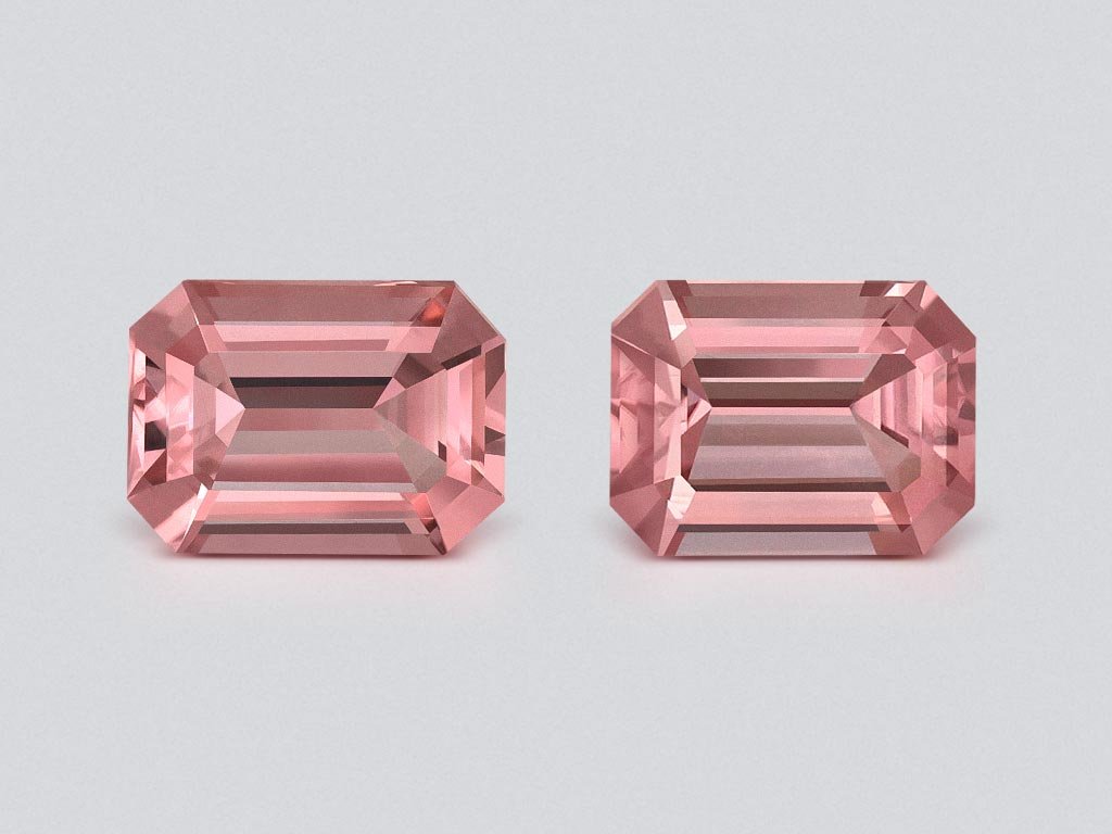 Paar zartrosa Rubelliten im Achteckschliff 1,81 karat, Afrika Image №1