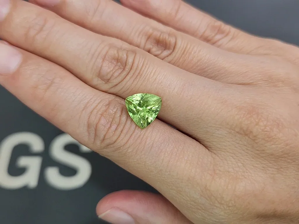 Peridoto verde de talla trillón de 3,94 quilates, Pakistán Image №2