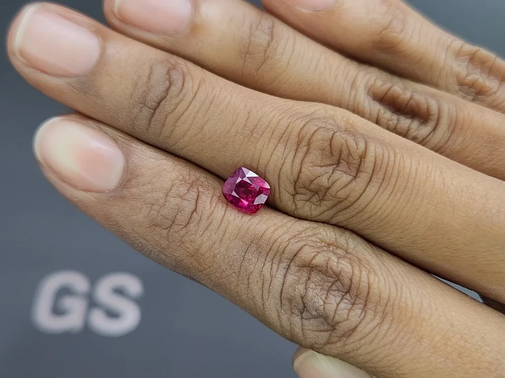 Unheated ruby Vivid pink red cushion cut 1.80 carats, Burma Image №2