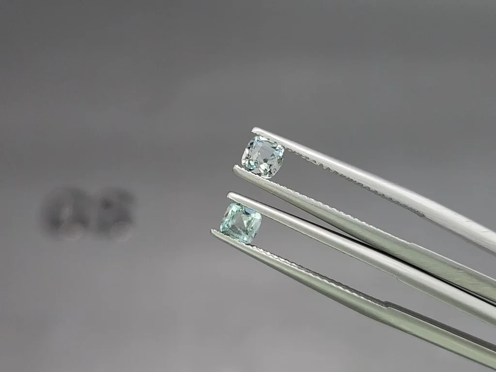 Set aus kissenförmigen aquamarinen 1,65 karat, Madagaskar Image №4