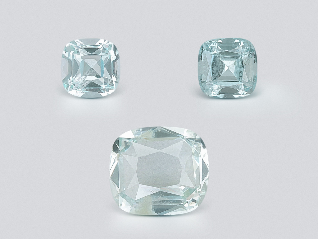 Set aus kissenförmigen aquamarinen 1,65 karat, Madagaskar Image №1