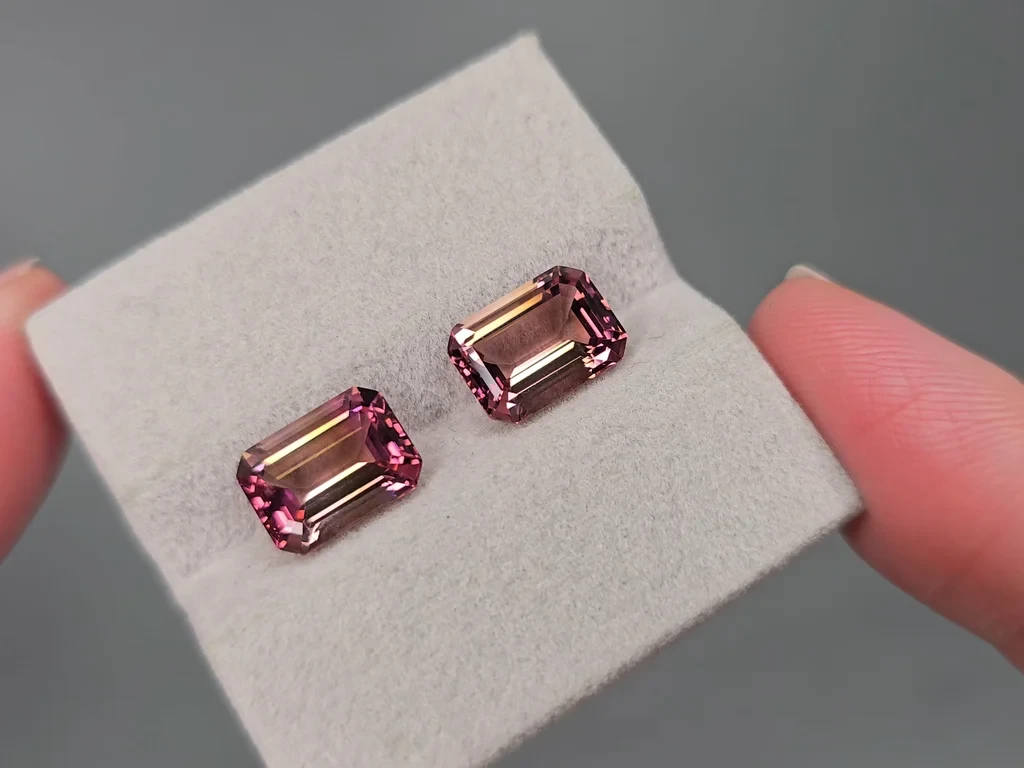 Paar rosa turmaline im oktagon-schliff 7,83 karat, Afghanistan Image №4