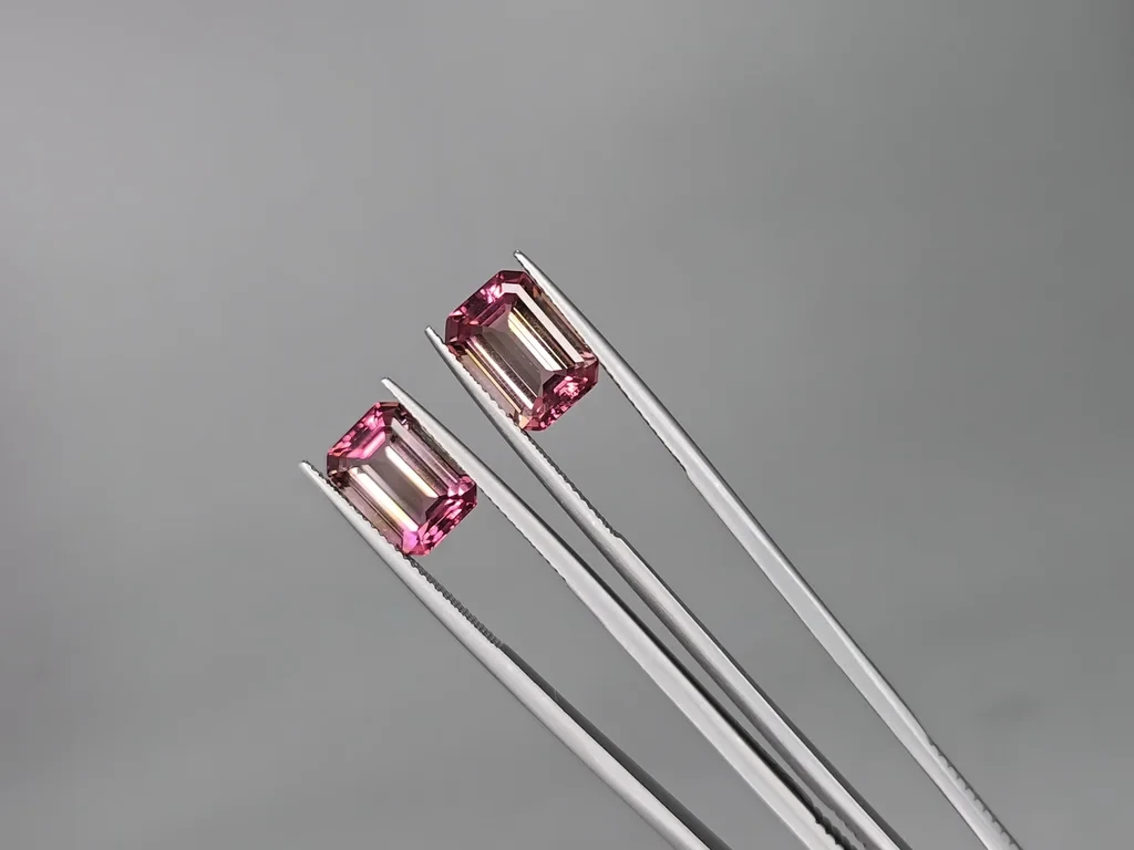 Paar rosa turmaline im oktagon-schliff 7,83 karat, Afghanistan Image №3