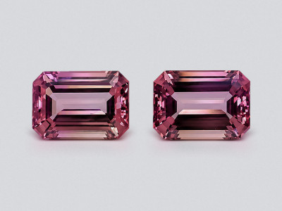 Pair of pink tourmalines octagon cut 7.83 carats, Afghanistan photo