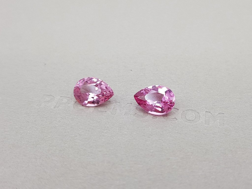 Pair of pale pink spinels, pear cut 3.00 ct, Pamir Image №3