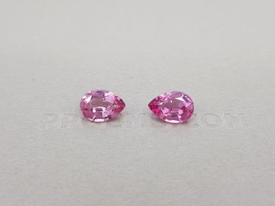 Pair of pale pink spinels, pear cut 3.00 ct, Pamir photo
