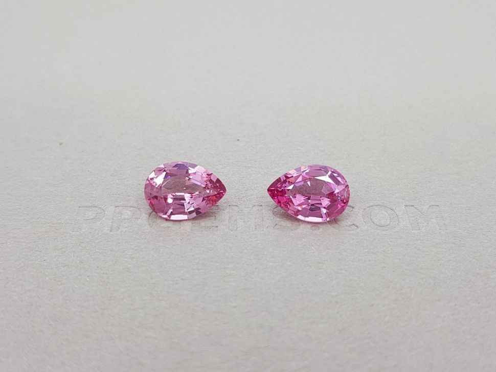 Pair of pale pink spinels, pear cut 3.00 ct, Pamir Image №1