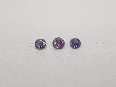 Set of gray-purple spinel in a circle cut, 2.29 ct, Vietnam photo
