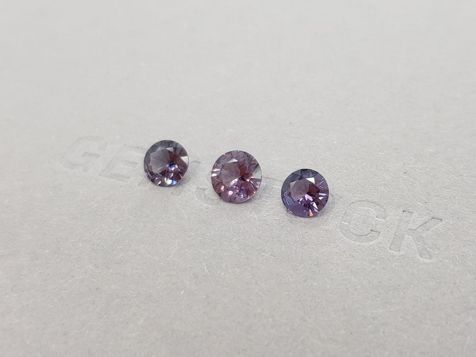 Set of gray-purple spinel in a circle cut, 2.29 ct, Vietnam Image №3