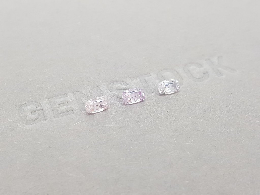 Set of unheated cushion cut pink sapphires 1.10 carats Image №2