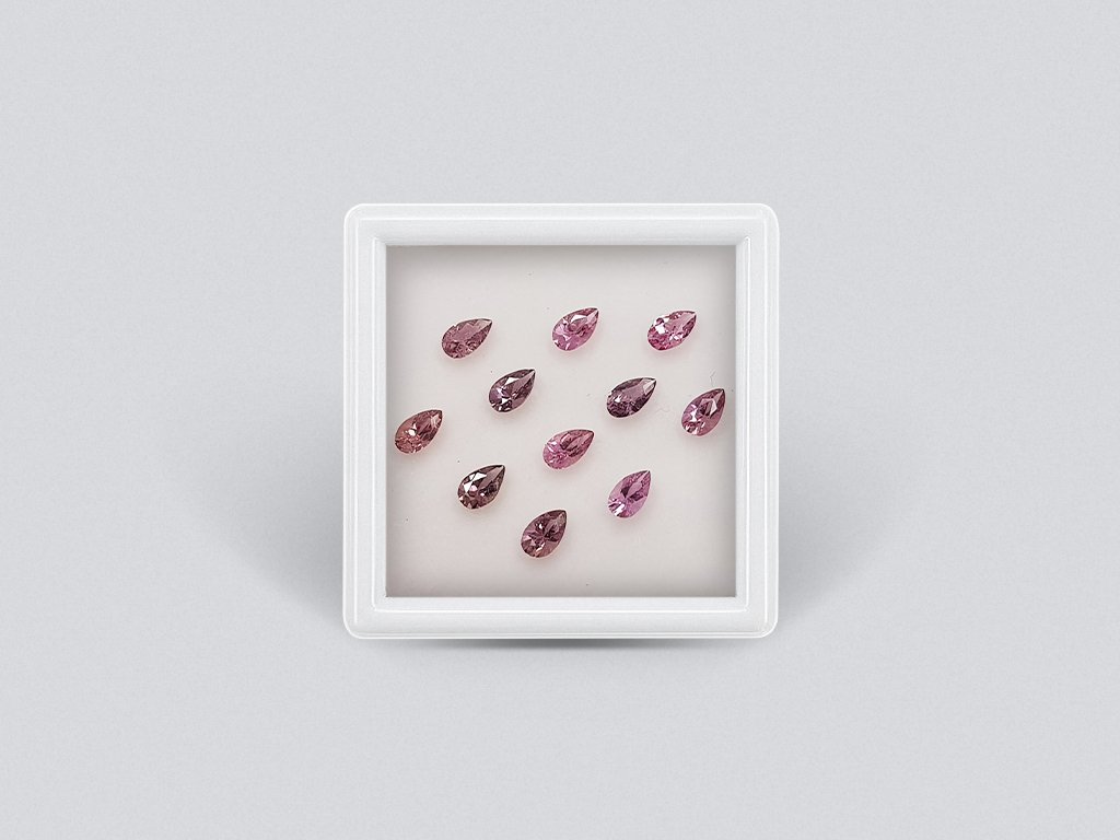 Set of calibrated sapphires 5x3 mm pear cut 2.55 carats/11 pcs  Image №1