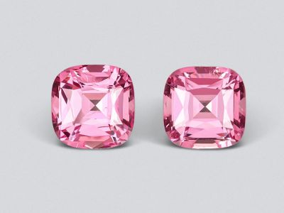 Pair of cushion cut pink Pamir spinels 2.75 carats photo