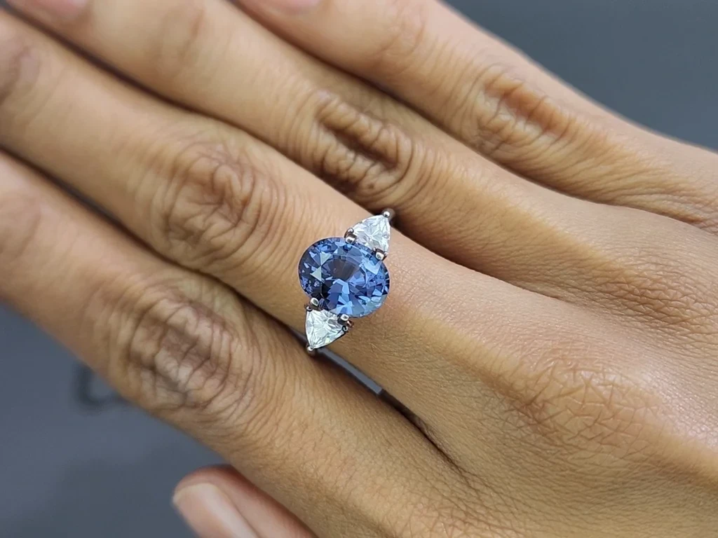 Blue spinel oval cut 3.35 carats, Tanzania Image №5