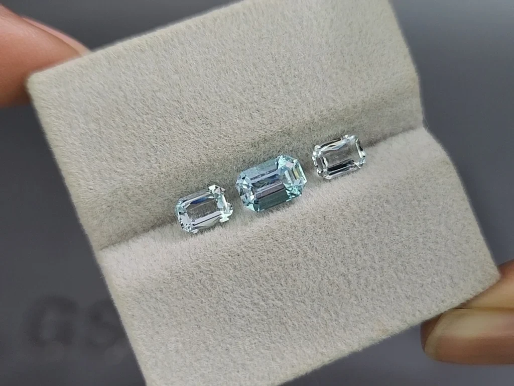 Set of quamarines octagon cut 2.09 carats, Madagascar Image №4