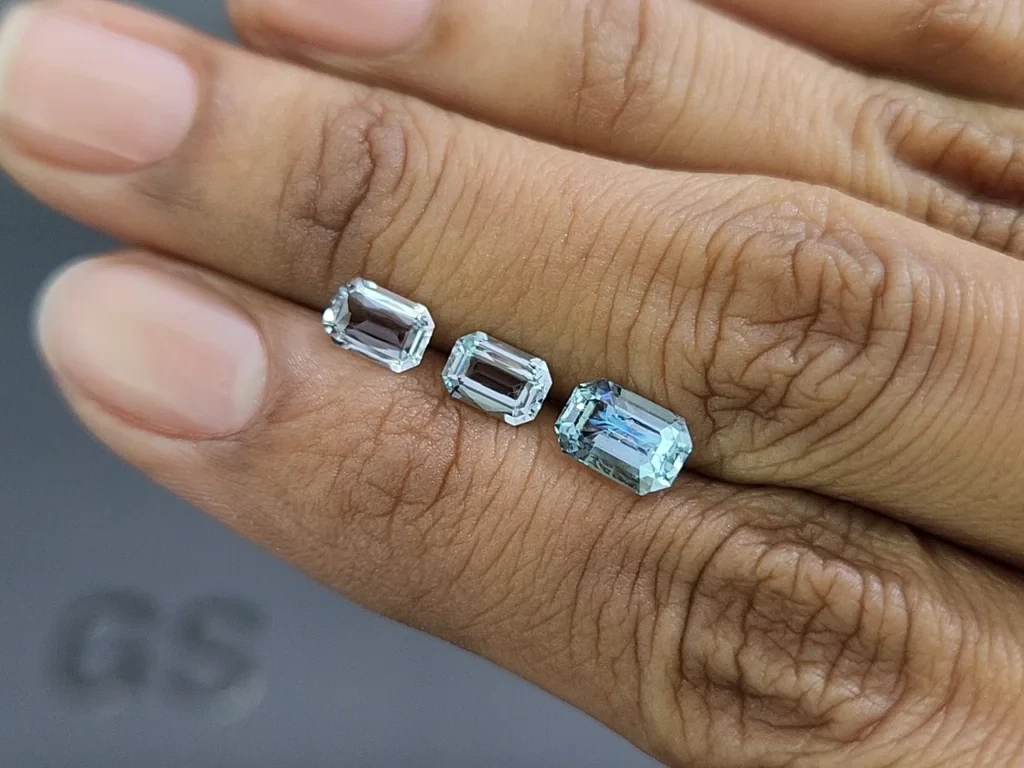 Set of quamarines octagon cut 2.09 carats, Madagascar Image №1