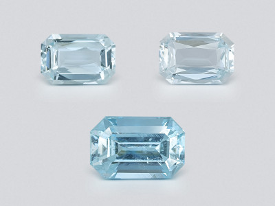Aigue-marine taille octogonale sertie de 2,09 carats, Madagascar photo