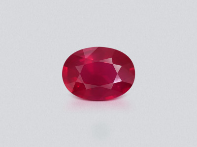 Unheated ruby Intense Red oval cut 2.13 carats, Mozambique photo