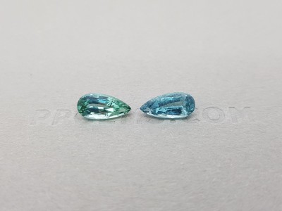 Pair of pear cut tourmalines 2.06 ct, Afghanistan photo