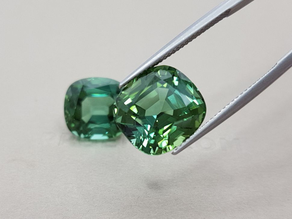Saturated mint verdelite in cushion cut 23.87 ct Image №4