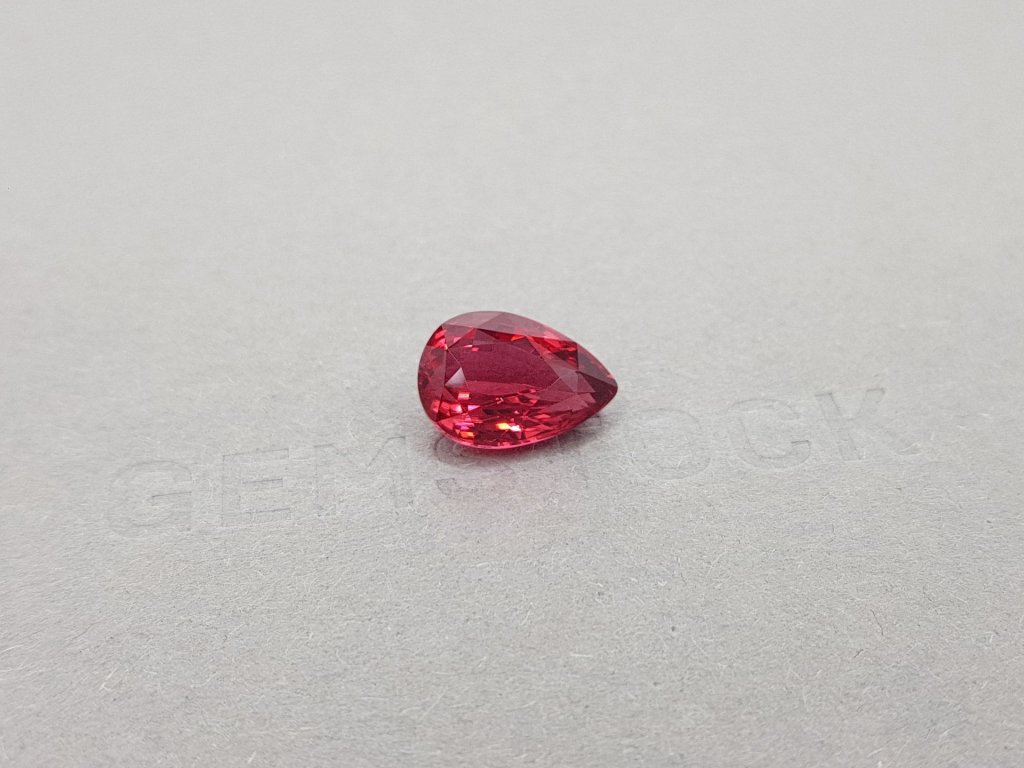 Unique Pinkish Red Mahenge Pear Cut Spinel 5.53 ct Image №2
