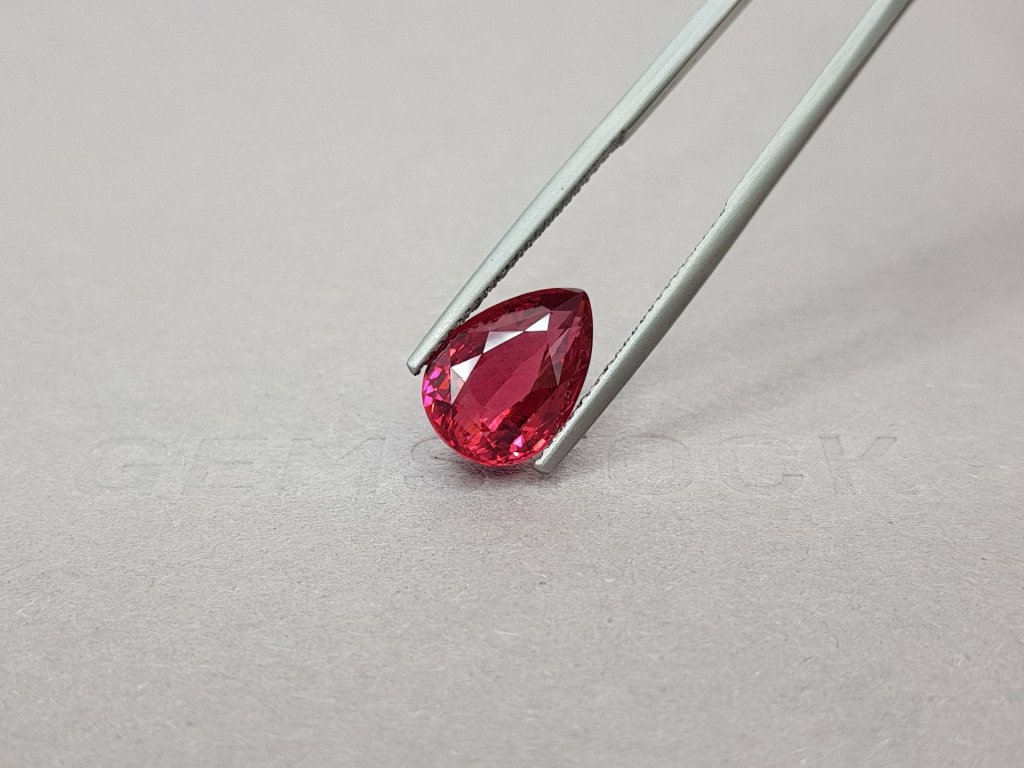 Unique Pinkish Red Mahenge Pear Cut Spinel 5.53 ct Image №3