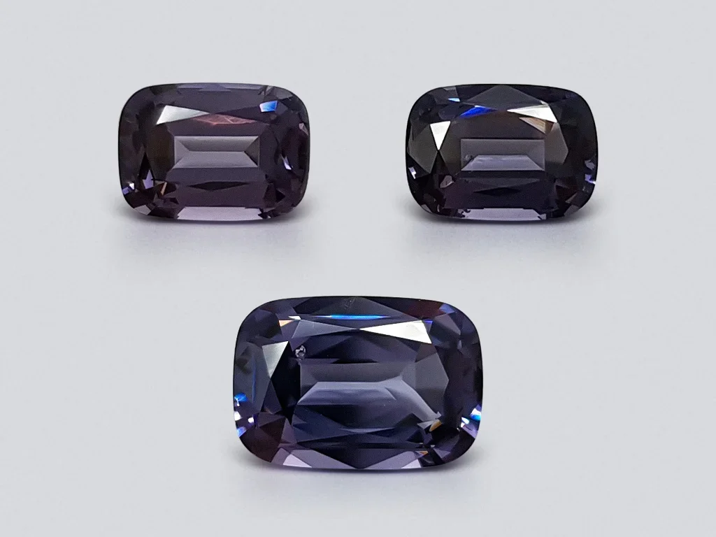 Set of blue-purple spinel from Tanzania 3.60 ct Image №1