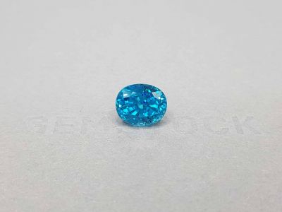 Bright blue oval cut zircon 8.37 ct photo