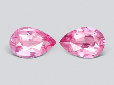 Pair of pink spinels in pear cut 1.51 carats, Tajikistan photo
