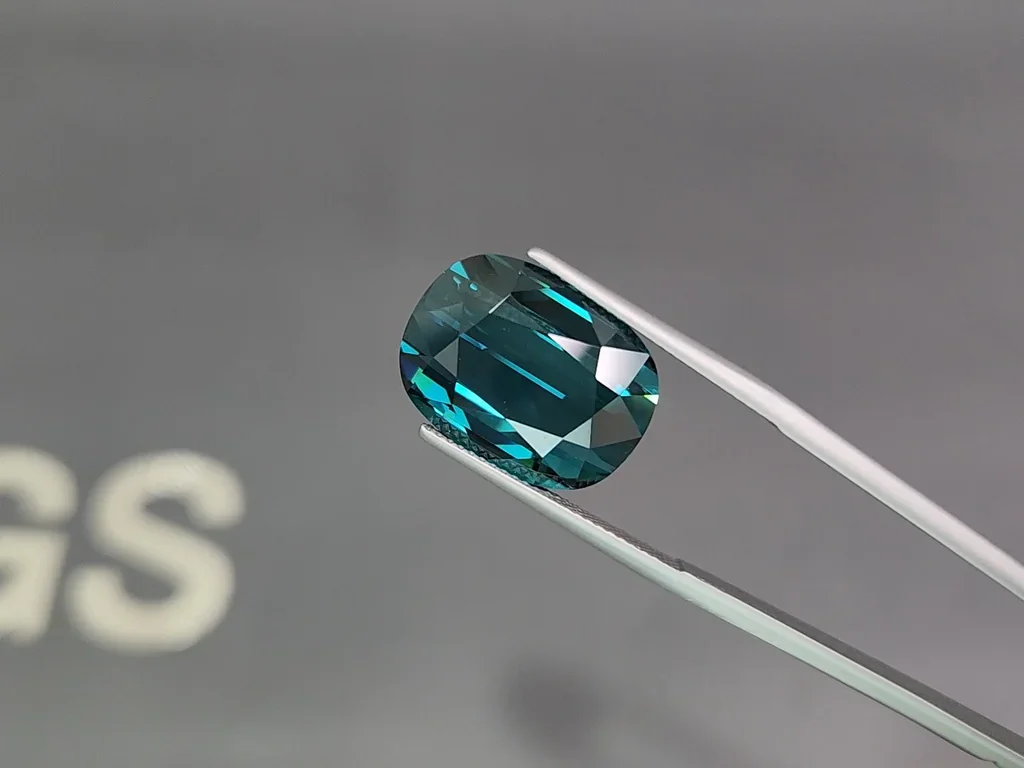 Large indigolite tourmaline cushion cut 15.74 carats, Afghanistan  Image №3