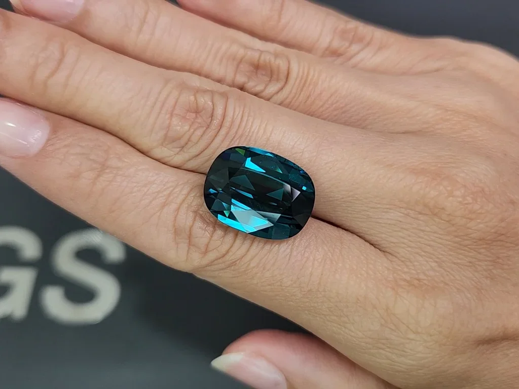 Large indigolite tourmaline cushion cut 15.74 carats, Afghanistan  Image №2