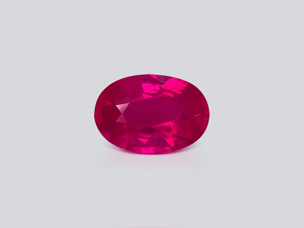 Unheated ruby rutile silk oval cut 1.01 carats, Mozambique Image №1