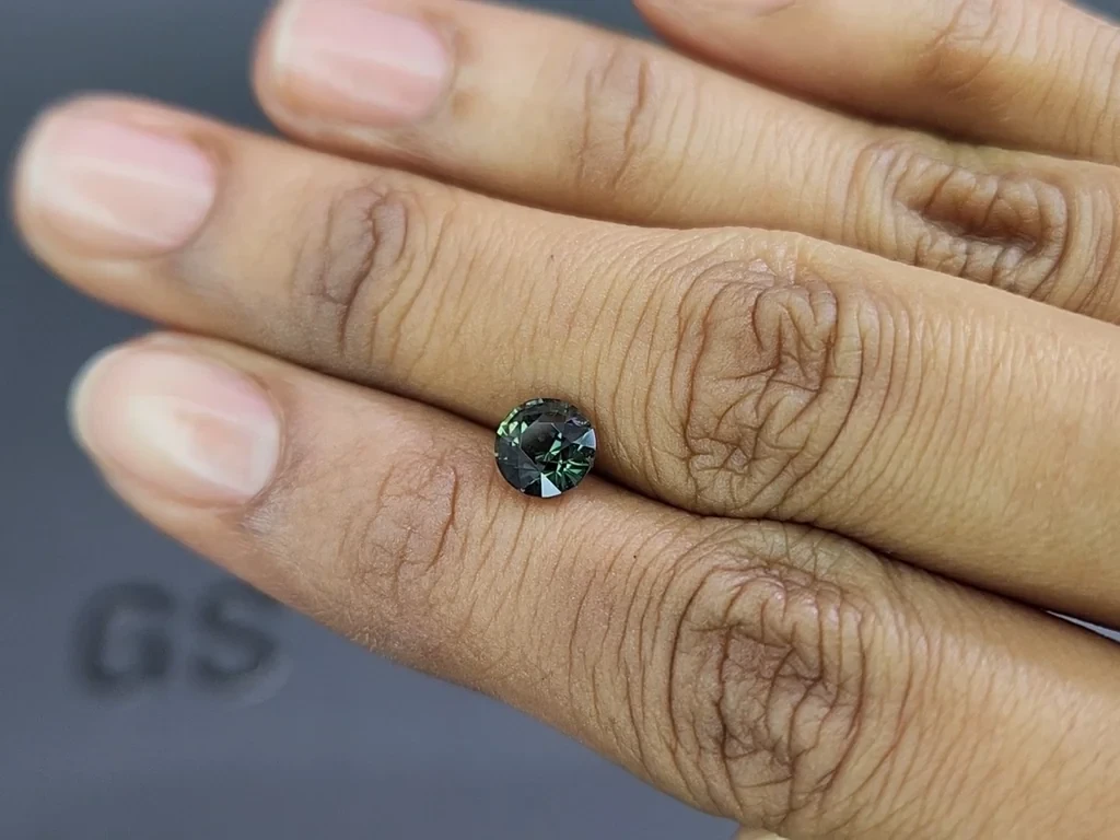 Saphir bleu sarcelle rond de 1,56 carat, Madagascar Image №2