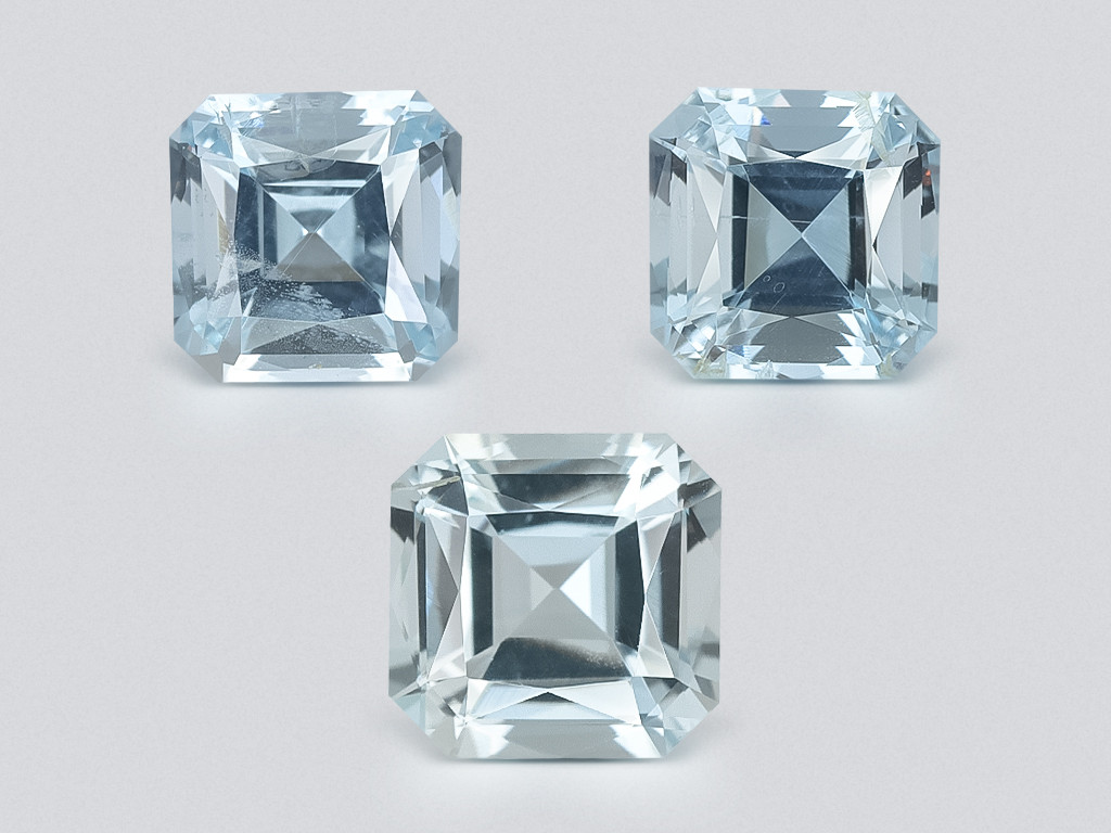 Set of aquamarines octagon cut 2.07 carats, Madagascar Image №1