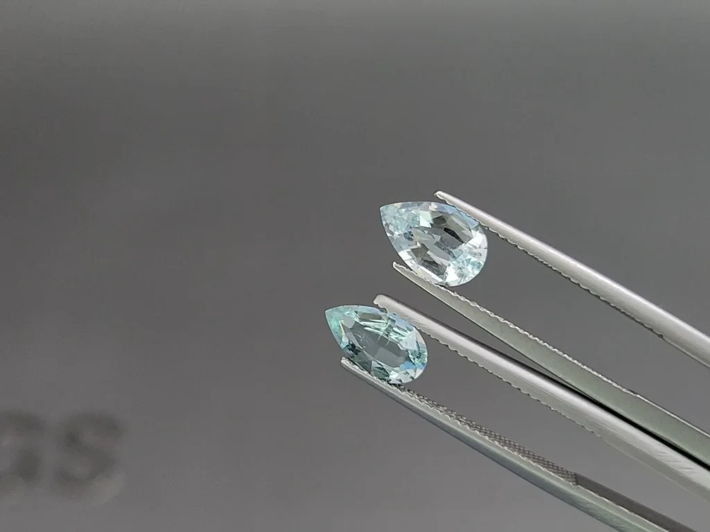 Ensemble aigues-marines taille poire, 3,12 carats, Madagascar Image №3