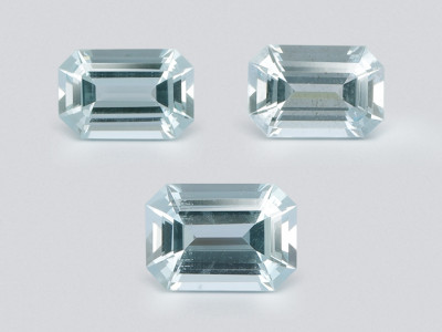 Satz achteckig geschliffener aquamarine 5,24 Karat, Madagaskar photo