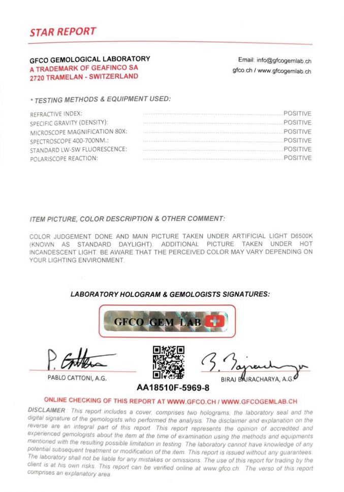 Certificate Pair of lagoon tourmalines, 3.60 ct, ICA