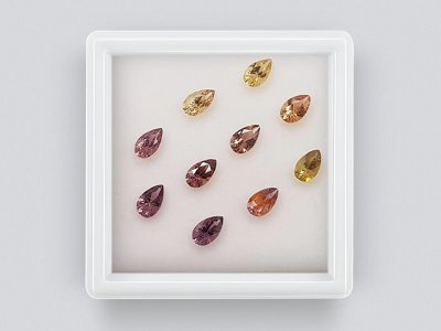 Lot de saphirs calibrés 5x3 mm taille poire 2,58 carats/10 pcs  photo