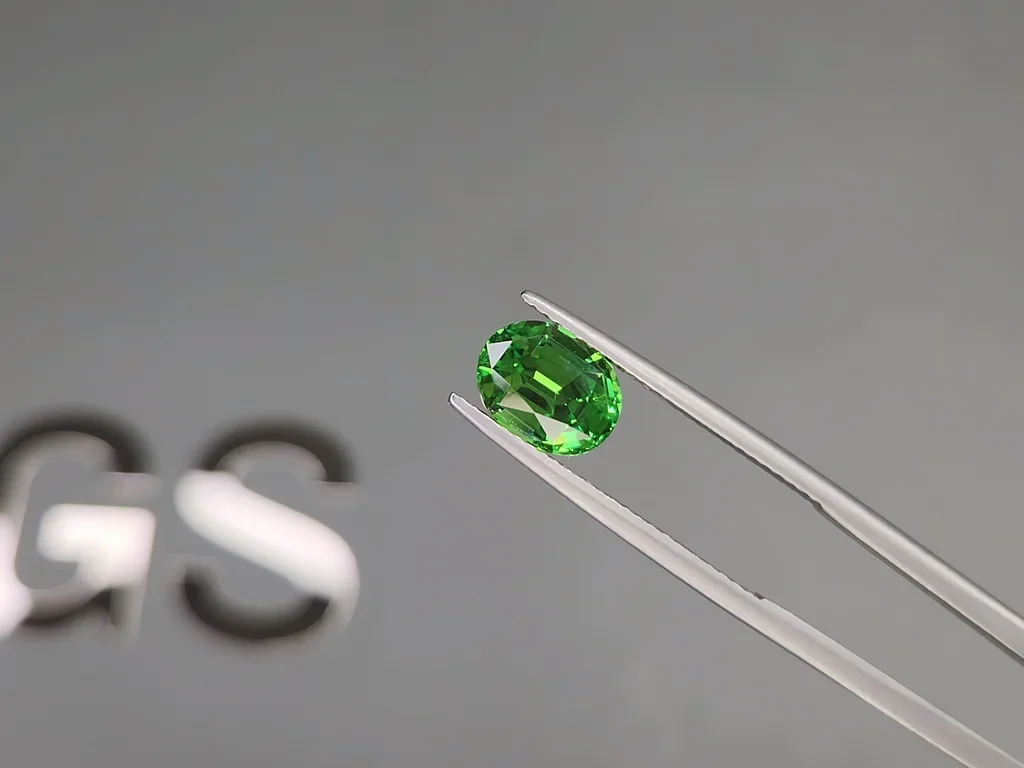 Granate tsavorita Verde intenso talla ovalada 2,22 quilates, Tanzania Image №3