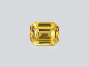 Saphir jaune vif non chauffé, taille octogonale, 5,49 ct, Sri Lanka