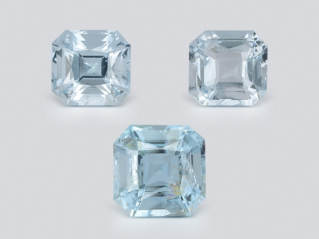 Set of aquamarines octagon cut 1.92 carats, Madagascar Image №1