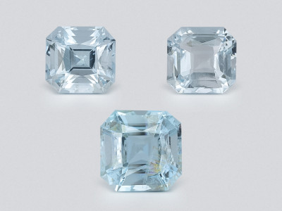 Set of aquamarines octagon cut 1.92 carats, Madagascar photo