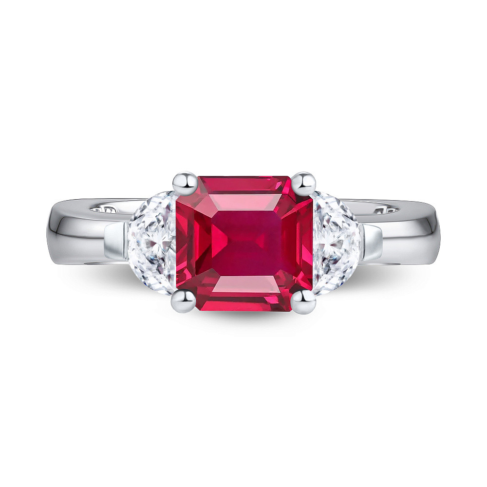 Bague en or blanc 18 carats et diamants avec un rubis de 2,02 carats Image №1