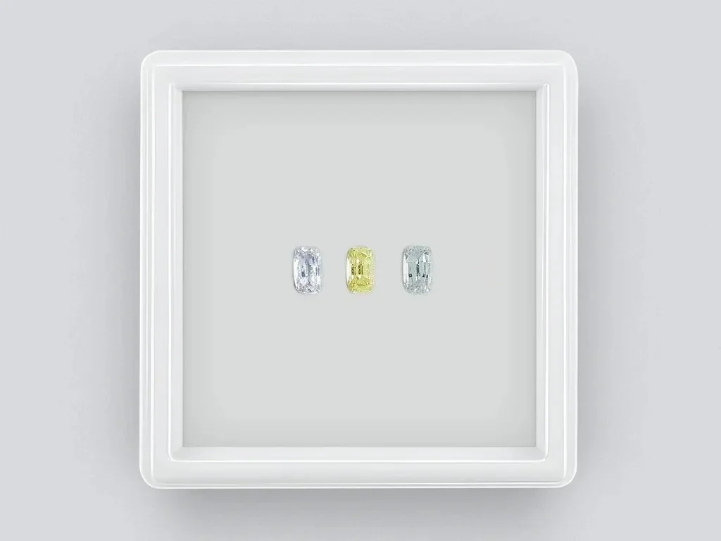 Conjunto de zafiros de colores talla cojín de 0,99 quilates Image №1